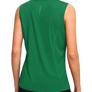 YYV Women's Workout Tank Tops Lightweight Sleeveless Shirts for Women Loose Fit Tops for Athletic Running Tennis Yoga (Green Small)