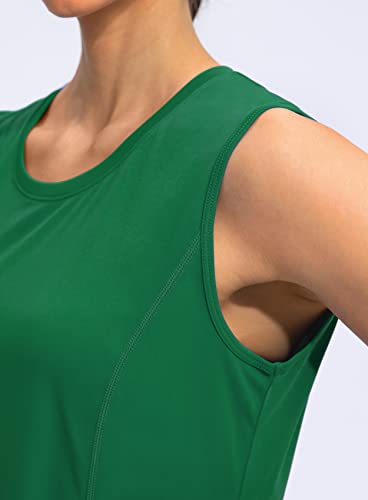 YYV Women's Workout Tank Tops Lightweight Sleeveless Shirts for Women Loose Fit Tops for Athletic Running Tennis Yoga (Green Small)