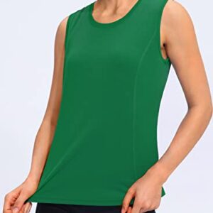 YYV Women's Workout Tank Tops Lightweight Sleeveless Shirts for Women Loose Fit Tops for Athletic Running Tennis Yoga (Green Small)