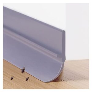 home office under door draft stopper, strong adhesive door sweep, pvc door bottom seal strip noise blocker, easy to cut, gray