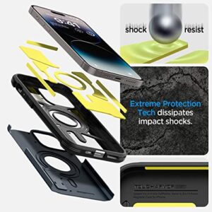 Spigen Tough Armor (MagFit) Compatible with MagSafe Designed for iPhone 14 Pro Case (2022) - Metal Slate