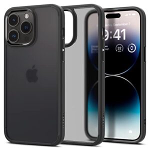 spigen ultra hybrid for iphone 14 pro case [anti-yellowing technology] [military grade drop protection] phone case for iphone 14 pro - frost black