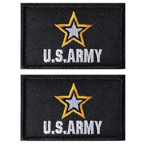 harsgs 2pcs us army patches, hook & loop american amry tactical patch full embroidery military badge patch for caps bags vests military uniforms
