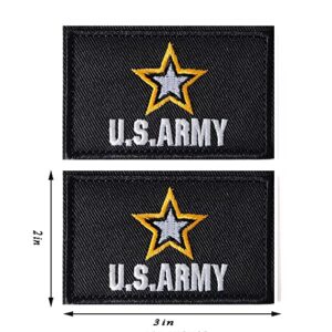 Harsgs 2PCS US Army Patches, Hook & Loop American Amry Tactical Patch Full Embroidery Military Badge Patch for Caps Bags Vests Military Uniforms