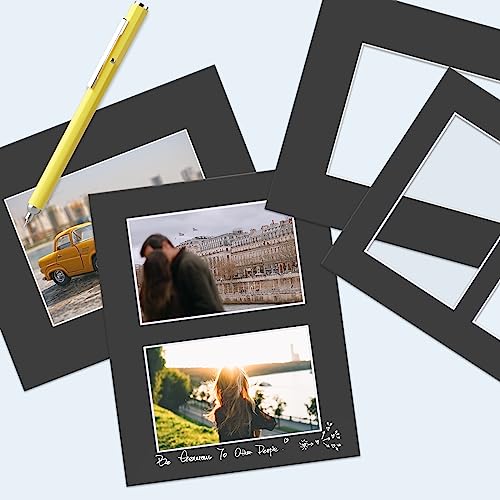 Golden State Art, Pack of 10 Black Picture Mats, 5 Pcs 8x10 Mats for 5x7 Photos and 5 Pcs 8x10 Mat for 2 4x6 Photos - Bevel Cut, White Core - Great for Pictures, Photos, Frames, Artworks, Prints