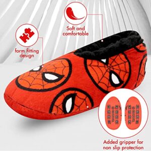 Marvel Spiderman Toddler Slippers, 2 Pack Toddler Socks, Fuzzy Babba House Slipper Socks for Boys, Spiderman Toddler Socks for Boys