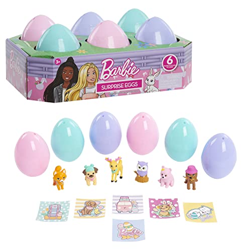 Barbie Surprise Eggs, 6 Blind Capsules, Easter Basket Stuffers and Gifts, Kids Toys for Ages 3 Up by Just Play