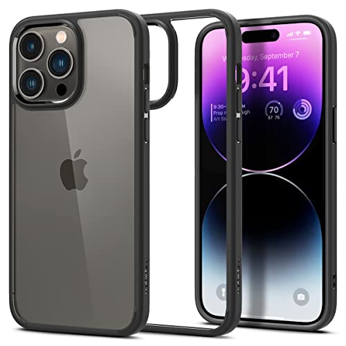 Spigen Ultra Hybrid Case for iPhone 14 Pro Max [Anti-Yellowing] Case Mobile Phone Case Protective Cover Transparent Thin Slim Matte Black