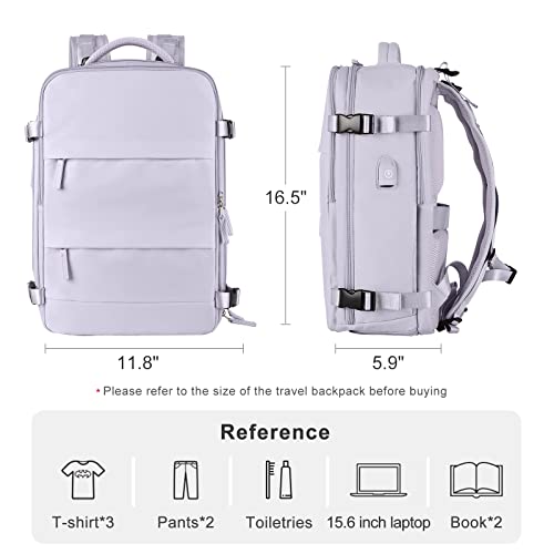 Carry On Backpack Personal Item Travel Backpack For Women Airline/Flight Approved Waterproof Sports Luggage Casual Daypack Small Hiking Backpack Purple