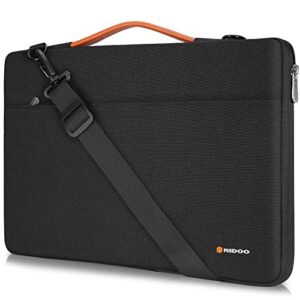 nidoo 14 inch laptop sleeve case notebook shoulder bag protective carrying handbag for 15" surface laptop 3 4/14" chromebook 3 / thinkpad t495 t495s / dell latitude 14 15 / acer chromebook spin 514