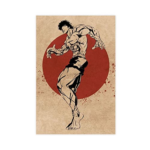 YYUU Gurappura Baki Poster Baki Hanma Poster Baki Poster (16) Canvas Poster Posters for Room Aesthetic Art Poster Print Poster 24x36inch(60x90cm) Unframe-style