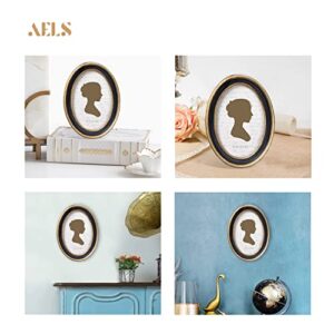 AELS 4x6 Inch Vintage Picture Frame, Elegant Antique Photo Frames with Glass Front, Photo Display, Tabletop Wall Hanging, Gift Ideas, Black Oval with Gold Trim