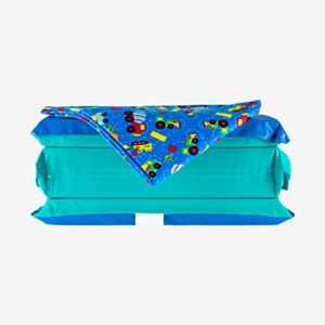 kindermat 2" jr. daydreamer and full nap mat washable cover - new trucks n tractors design - regular, 47" x 22", great for daycare & families