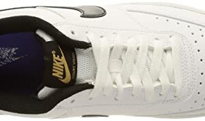 NIKE Men's Sneaker, White Black Metallic Gold, 10.5