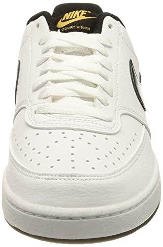 NIKE Men's Sneaker, White Black Metallic Gold, 10.5