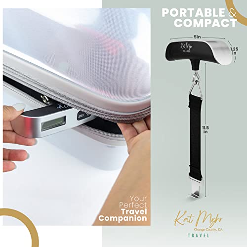 Kat Myhr Digital Luggage Scale - Travel Digital Luggage Weight Scale - Portable Luggage Bag Weight Suitcase Scale - Travel Weight Luggage Scales Suitcase Weighing Scale - Luggage Baggage Weight Scale