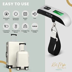 Kat Myhr Digital Luggage Scale - Travel Digital Luggage Weight Scale - Portable Luggage Bag Weight Suitcase Scale - Travel Weight Luggage Scales Suitcase Weighing Scale - Luggage Baggage Weight Scale