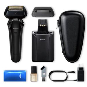 Panasonic Electric Razor for Men, Electric Shaver, ARC6 Six-Blade Electric Razor with Premium Automatic Cleaning and Charging Station, ES-LS9A-K (Black)