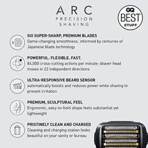 Panasonic Electric Razor for Men, Electric Shaver, ARC6 Six-Blade Electric Razor with Premium Automatic Cleaning and Charging Station, ES-LS9A-K (Black)