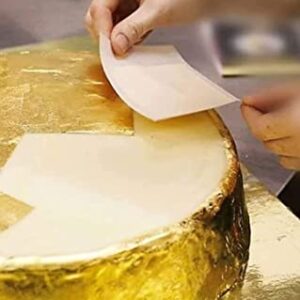 24k Edible Gold Leaves 50X75 MM 10 Sheets of Gold Varak Vark For Decoration Cakes Sweets Preparations Foods Jain Temple Ayurvedic Medicine Anti Aging Spa Body Therapy Nails Arts