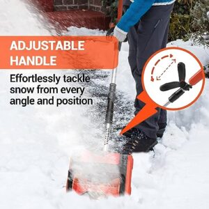 VOLTASK Cordless Snow Shovel, 20V | 10-Inch | 4-Ah Cordless Snow Blower, Battery Snow Blower with Adjustable Front Handle (4-Ah Battery & Quick Charger Included), SS-20C