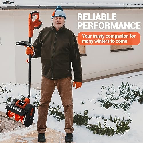 VOLTASK Cordless Snow Shovel, 20V | 12-Inch | 4-Ah Cordless Snow Blower, Battery Snow Blower with Directional Plate & Adjustable Front Handle (4-Ah Battery & Quick Charger Included), SS-20B