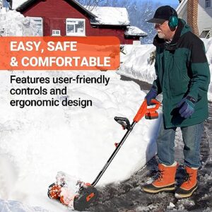 VOLTASK Cordless Snow Shovel, 20V | 12-Inch | 4-Ah Cordless Snow Blower, Battery Snow Blower with Directional Plate & Adjustable Front Handle (4-Ah Battery & Quick Charger Included), SS-20B