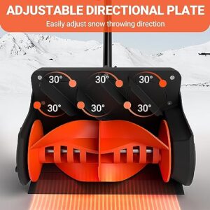 VOLTASK Cordless Snow Shovel, 20V | 12-Inch | 4-Ah Cordless Snow Blower, Battery Snow Blower with Directional Plate & Adjustable Front Handle (4-Ah Battery & Quick Charger Included), SS-20B