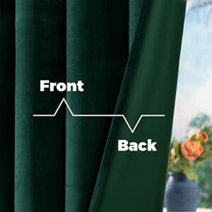 BGment Emerald Green Velvet Curtains 84 Inches for Bedroom, Thermal Insulated Room Darkening Curtains Soft Privacy Grommet Luxury Curtains for Living Room, Emerald Green, 52 x 84 Inch, Set of 2 Panels