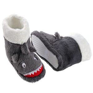 Girls Boys Unicorn Shark Bootie Slippers, Winter Warm Plush Fleece Cute Animal design Slip-on Booties Indoor & Outdoor