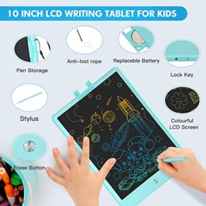 PYTTUR LCD Writing Tablet for Kids 10 Inch Colorful Toddler Doodle Board Drawing Tablet Reusable Electronic Drawing Pads Educational and Learning Toy Gift for 3-8 Years Old Boy and Girls