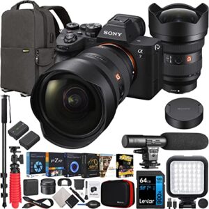 sony a7 iv full frame mirrorless camera body with fe 12-24mm f2.8 gm g master lens ilce-7m4/b + sel1224gm bundle with deco gear photography backpack + monopod + extra battery, led and kit accessories