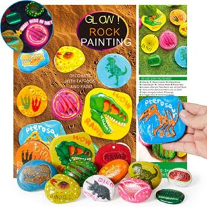 rock painting kit for kids, glow in the dark arts & crafts gifts for boys and girls ages 4-12, kids craft kits art set, creative art toys for kids age 4, 5, 6, 7, 8, 9, 10, 11,