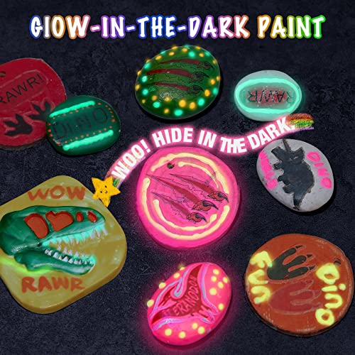 Rock Painting Kit for Kids, Glow in The Dark Arts & Crafts Gifts for Boys and Girls Ages 4-12, Kids Craft Kits Art Set, Creative Art Toys for Kids Age 4, 5, 6, 7, 8, 9, 10, 11,