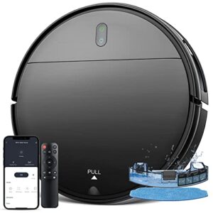 robot vacuum and mop combo, 2 in 1 mopping robot vacuum cleaner with schedule, wi-fi/app/alexa, 2000pa max suction, self-charging robotic vacuum, slim, ideal for hard floor, pet hair, low-pile carpet