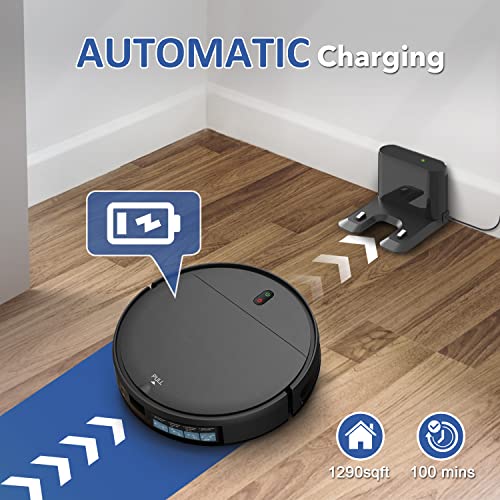 Robot Vacuum and Mop Combo, 2 in 1 Mopping Robot Vacuum Cleaner with Schedule, Wi-Fi/App/Alexa, 2000Pa Max Suction, Self-Charging Robotic Vacuum, Slim, Ideal for Hard Floor, Pet Hair, Low-Pile Carpet