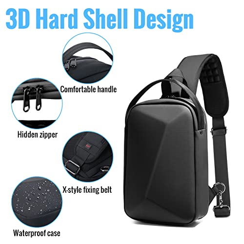 Carrying Case for Oculus Quest 2, Hard Travel Case for Meta/Oculus Quest 2 VR Headset and Controllers Accessories, Crossbody Shoulder Chest Backpack Fit for Elite Strap and Oculus Quest 2 Accessories