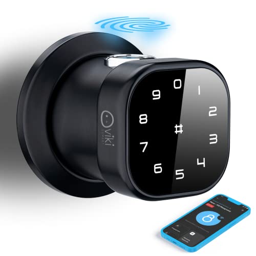 Viki Smart Digital Lock with Bluetooth, Touch Keypad Door Lock, Keyless Door Lock, Fingerprint Door Lock, Biometric Door Lock, Passcode Door Lock, for Smart Home (Black)