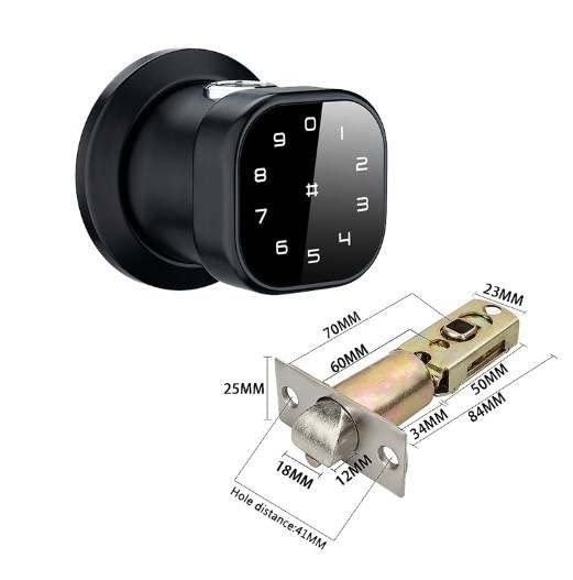 Viki Smart Digital Lock with Bluetooth, Touch Keypad Door Lock, Keyless Door Lock, Fingerprint Door Lock, Biometric Door Lock, Passcode Door Lock, for Smart Home (Black)