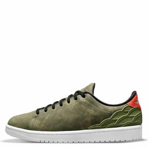 nike men's air jordan, oil green/black-chile red-whit, 12