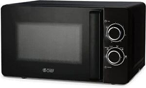 commercial chef small microwave 0.7 cu. ft. countertop microwave with mechanical control, black microwave with 6 power levels, outstanding portable microwave with convenient pull handle