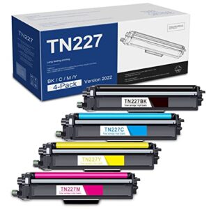 vaserink tn227 high yield toner set 4 pack: compatible tn227bk tn227c tn227m tn227y replacement for brother mfc-l3750cdw hl-l3210cw hl-l3290cd mfc-l3770cdw printer (tn-227bk/c/m/y)
