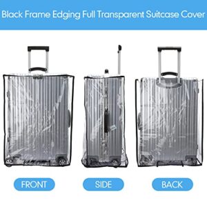 Jexine Clear PVC Luggage Cover 2 Pcs Large Suitcase Cover Protectors Transparent Protective Luggage Protector for Travel Suitcases Bags (20 Inch, 28 Inch)