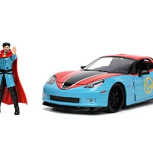 Jada Toys Marvel Doctor Strange 1:24 2006 Chevy Corvette Z06 Die-Cast Car with 2.75'' Dr. Strange Figure, Toys for Kids and Adults (32115)