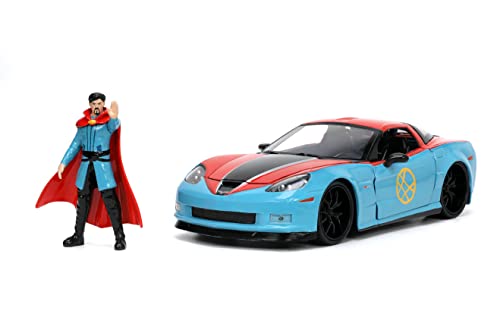 Jada Toys Marvel Doctor Strange 1:24 2006 Chevy Corvette Z06 Die-Cast Car with 2.75'' Dr. Strange Figure, Toys for Kids and Adults (32115)