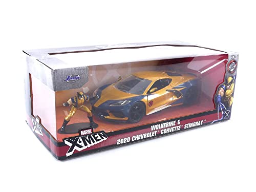 Jada Toys Marvel Wolverine X-Men 1:24 2020 Chevy Corvette Die-Cast Car with 2.75" Wolverine Figure