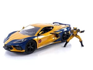 jada toys marvel wolverine x-men 1:24 2020 chevy corvette die-cast car with 2.75" wolverine figure