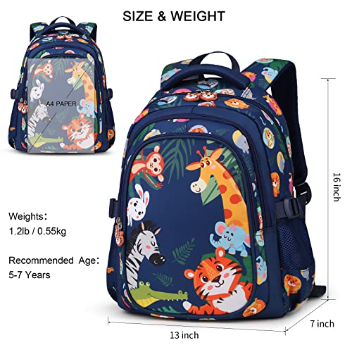 Kids Backpack for Boys Elementary Kindergarten Cute Lightweight zoo Dinosaur Preschool School Bag 16 inch Multifunctional Large Capacity Waterproof Durable Travel Backpack