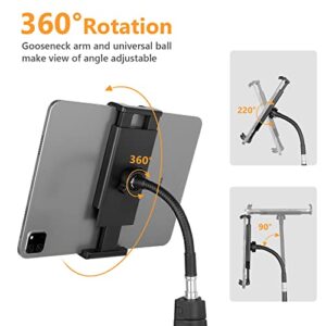 Aureday Stand Floor, 67” Height Adjustable Tripod Stand, Tablet Stand with Extendable Holder for iPad Mini/ Air/ Pro, Kindle, Switch, Smartphones, and All 4.7" to 12.9" Devices