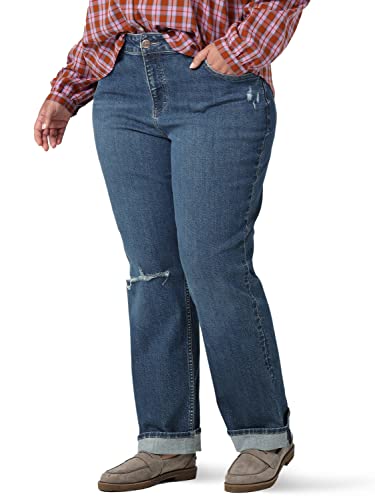 Lee Women's Size Mid Rise Boyfriend Jean, Standout DX, 22 Plus